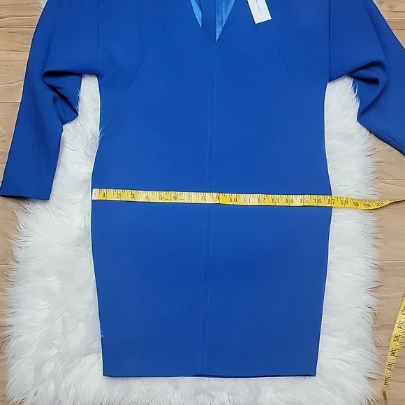 Karen Millen | Compact Stretch Sleeve V Neck Pencil Dress - Picture 13 of 13